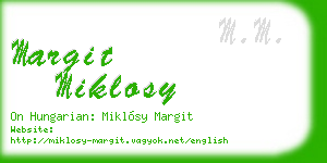 margit miklosy business card