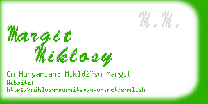 margit miklosy business card